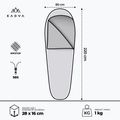 KADVA Light 1000 L sleeping bag left grey 3