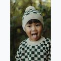Children's winter cap KID STORY Merino green chessboard 6