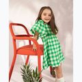 KID STORY children's dress Linen green grid 4