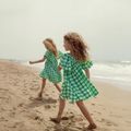 KID STORY children's dress Linen green grid 2