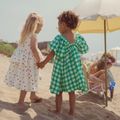 KID STORY children's dress Linen green grid 8