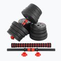 HMS SGP20 20kg black/red dumbbell set with barbell connection 3