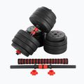 HMS SGP40 40kg black/red dumbbell set with barbell connection 3