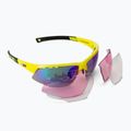 GOG Falcon Xtreme neon yellow/black/polychromatic green cycling glasses E863-4
