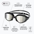 Swim goggles BuddySwim OzeanX Mirror black / silver 8