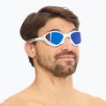 Swim goggles BuddySwim OzeanX Mirror white / blue 7