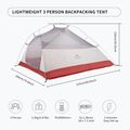 Naturehike Updated Cloud Up 3 person trekking tent light grey/red 6