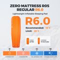 Flextail Zero R05 Mummy orange inflatable mattress 6