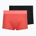 Women's thermal boxers Devold Breeze Merino 150 Hipser 2 pack black/coral