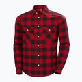 Men's Helly Hansen Lokka Organic Flannel red buffalo check shirt 5