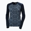 Women's thermal active sweatshirt Helly Hansen Lifa Merino Midweight Graphic Crew navy nordic rose aop 5