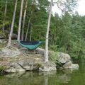 Ticket To The Moon Lightest Pro forest green hiking hammock 8