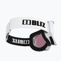 Ski goggles Bliz Liner white black logo/pink&silver mirror 5