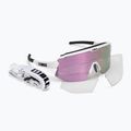 Bliz Breeze S3+S0 matt white / brown rose multi / clear cycling glasses P52102-04