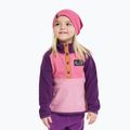Didriksons Monte Half Button children's fleece sweatshirt light heather pink