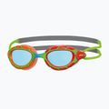 Zoggs Predator green/orange/red/grey/green/tint blue children's swimming goggles
