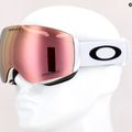 Oakley Flight Deck matte white/prizm rose gold iridium ski goggles OO7064-C9 7