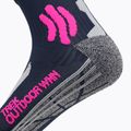 Women's trekking socks X-Socks Trek Outdoor midnight blue/pink/lt grey melange 3