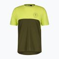 Men's SCOTT Trail Flow DRI bicycle jersey btter yellow/fir green
