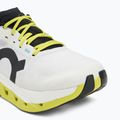 Men's On Cloudflow 5 white/lime running shoes 7