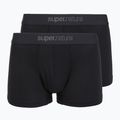 Men's thermal boxer briefs super.natural Tundra 175 2 pairs jet black/jet black