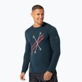 Men's longsleeve super.natural Kryssede Ski blueberry/fresh white/high risk red