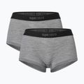 Women's thermal boxer briefs super.natural Tundra 175 Hipser 2 pairs sashmere grey melange/cashmere grey melange