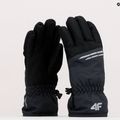 Children's ski gloves 4F grey-black 4FJAW22AFGLM038 11