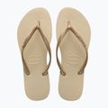 Women's Havaianas Slim sand grey / light golden flip flops 10