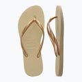 Women's Havaianas Slim sand grey / light golden flip flops 11