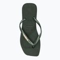 Women's Havaianas Square Logo Metallic green olive flip flops 5