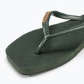 Women's Havaianas Square Logo Metallic green olive flip flops 7