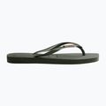 Women's Havaianas Square Logo Metallic green olive flip flops 9