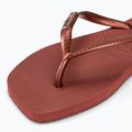 Women's Havaianas Square Logo Metallic mahogany flip flops 7