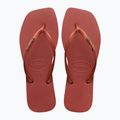 Women's Havaianas Square Logo Metallic mahogany flip flops 10