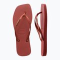 Women's Havaianas Square Logo Metallic mahogany flip flops 11