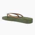Women's Ipanema Bossa Soft V green/gold flip flops 3