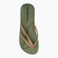 Women's Ipanema Bossa Soft V green/gold flip flops 5