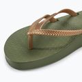 Women's Ipanema Bossa Soft V green/gold flip flops 7