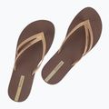 Ipanema Bossa brown/gold women's flip flops 8