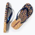 Women's Ipanema Animal Print VI flip flops yellow/pearly blue 3