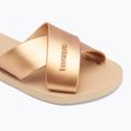 Women's Havaianas Aqua Metallic golden flip-flops 7