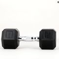 TREXO Hex HXD100 rubberised dumbbell 10 kg 9