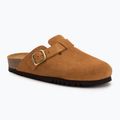 Women's Scholl Fae Suede cognac flip-flops