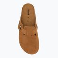 Women's Scholl Fae Suede cognac flip-flops 5