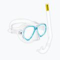 Children's snorkelling set Cressi Perla Jr + Minigringo clear/aquamarine