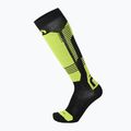 Ski socks Mico Light Weight Superthermo Natural Merino Ski nero giallo fluo