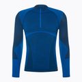 Men's Mico Warm Control Zip Neck thermal T-shirt blue IN01852