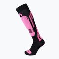 Children's ski socks Mico Light Weightsuperthermo Merino Ski nero/fucsia fluo