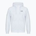 Men's sweatshirt Emporio Armani EA7 Train Logo Series Extended Logo Hoodie Fz white / black